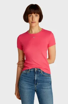 Женская розовая футболка Розовый S Tommy Jeans DW0DW17383