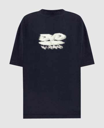 Черная футболка свободного кроя с принтом Черная футболка свободного кроя с принтом