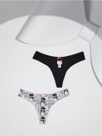 Стрінги типу танга, 2 шт. Hello Kitty - різнобарвний Стрінги типу танга, 2 шт. Hello Kitty - різнобарвний