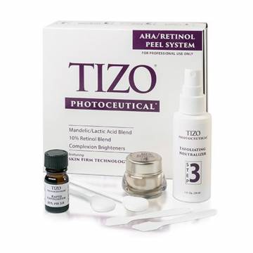 Набор для профессионального пилинга лица TiZO Photoceutical AHA/Retinol Peel System, 3 продукта
