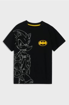 Бавовняна футболка з принтом Sonic x DC - чорний