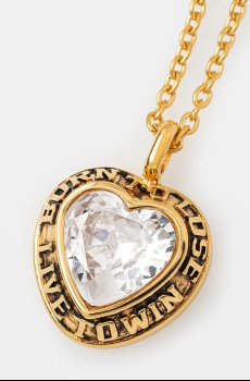 Серебряное колье AMBUSH Heart Class Ring Charm Necklace