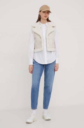 Рубашка Tommy Jeans женская цвет белый relaxed классический воротник Рубашка Tommy Jeans женская цвет белый relaxed классический воротник