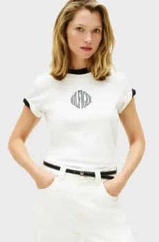 Женская белая футболка VARSITY Белый XS Tommy Hilfiger WW0WW47880