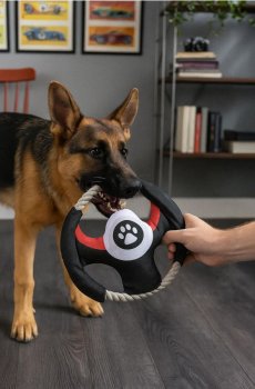 Іграшка для собаки з мотивом керма - чорний