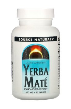 Парагвайский чай мате Source Naturals Yerba Mate Парагвайский 600 мг, 90 таблеток