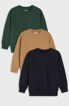 Бавовняні світшоти crewneck 3 pack - різнобарвний