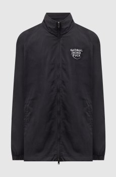 Черная куртка с контрастной вышивкой