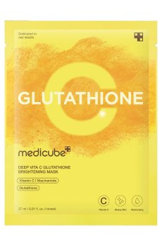 Тканевая осветляющая маска для лица Medicube Deep Vita C Glutathione Brightening Mask с витамином С и глутатионом, 27 мл