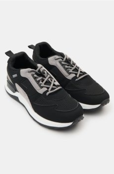 Спортивні кеди з сітчастими вставками - чорний