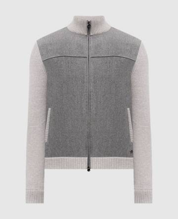 Серый кардиган из шерсти и кашемира