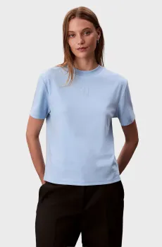 Женская голубая футболка EMBLEM MOCK Голубой S Calvin Klein LV044D202G