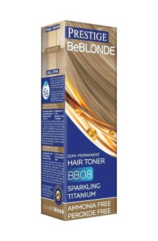 Безаммиачный оттеночный бальзам для волос Vips Prestige BeBlond Semi-Permanent Hair Toner BB08 Sparkling Titanium, 100 мл