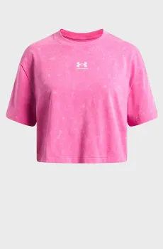 Детская розовая футболка UA Rival Wash SS Розовый 8 Under Armour 6011673-637