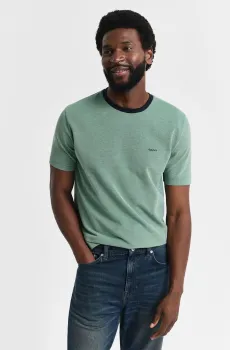 Мужская зеленая футболка 4-COL OXFORD REGULAR Зеленый XXL Gant 2013083