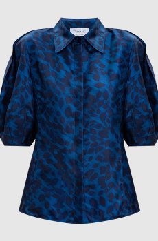 Синяя блуза Sansi из шелка