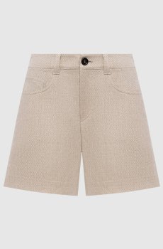 Бежевые шорты с леном в узор