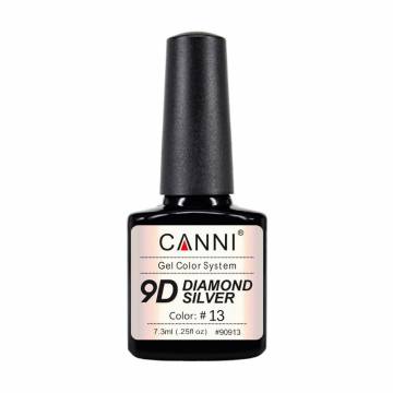 Гель-лак для ногтей Canni Gel Color System 9D Diamond Silver 13, 7.3 мл Гель-лак для ногтей Canni Gel Color System 9D Diamond Silver 13, 7.3 мл