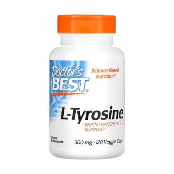 Тирозин Doctors Best L-Tyrosine 500 мг, 120 веганских капсул