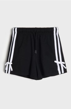 Спортивні шорти з смужками та шнурками - чорний