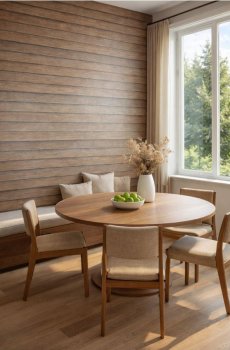 Самоклеюча шпалера з імітацією дерев’яних ламелей - коричневий