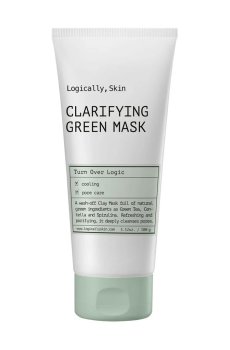 Очищающая маска для лица Logically, Skin Clarifying Green Mask с глиной и спирулиной, 100 г