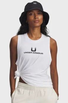 Женская белая майка UA Varsity U Tank Белый S Under Armour 6006972-100