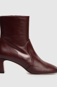 Бордовые кожаные ботильоны BABETTE