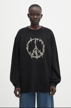 Хлопковая кофта Aries Peace Press Gothic Waffle LS Tee