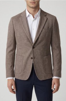 Reserved - Приталений піджак з віскозою - кавовий - YW014-84M