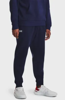 Мужские темно-синие спортивные брюки UA Rival Fleece Joggers Синий S Under Armour 1379774-410