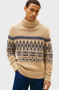 Мужской бежевый шерстяной свитер PLACED Бежевый M Tommy Hilfiger MW0MW40843