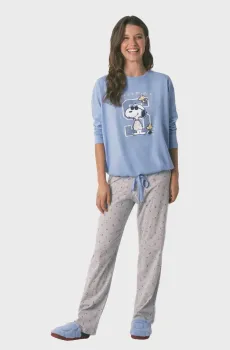 Женская пижама (лонгслив, брюки) Snoopy Разноцветный XXL womensecret 3132129