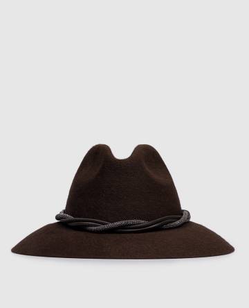 Коричневая шляпа из войлока кролика