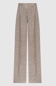 Бежевые брюки DESERTO из льна