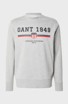 Мужской светло-серый свитшот GRAPHIC C-NECK SWEAT Серый XL Gant 2067043