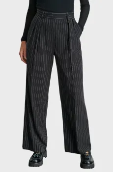 Женские черные брюки в полоску Черный 0 DKNY D2G4A195