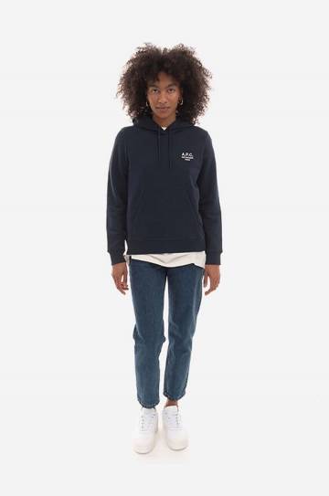 Хлопковая кофта A.P.C. Hoodie Manuela женская цвет розовый с капюшоном с аппликацией COEZD.F27760-OFFWHITE Хлопковая кофта A.P.C. Hoodie Manuela женская цвет розовый с капюшоном с аппликацией COEZD.F27760-OFFWHITE
