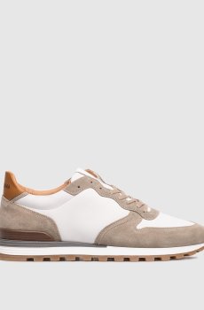 Кроссовки из нубука с логотипом