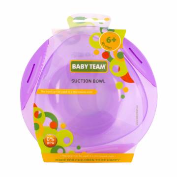 Детская тарелочка Baby Team на присоске, от 6 месяцев, фиолетовая (6004)
