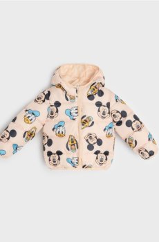 Квітована куртка puffer з капюшоном Mickey Mouse - бежевий