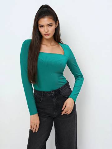 Mohito - Обтисла блузка - зелений - XL Mohito - Обтисла блузка - зелений - XL