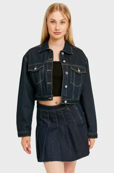 Женская темно-синяя джинсовая куртка Синий M Tally Weijl SJADEPEACH