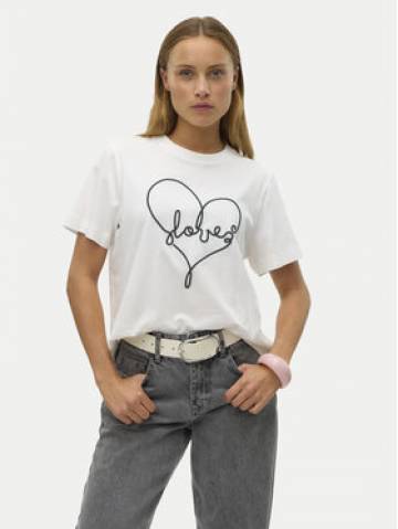 Vero Moda Футболка Fea 10321312 Білий Loose Fit Vero Moda Футболка Fea 10321312 Білий Loose Fit