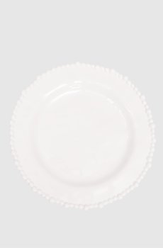 Белая десертная тарелка Pearl