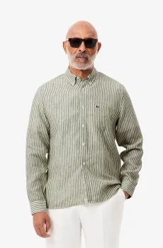 Мужская зеленая льняная рубашка Зеленый 39 Lacoste CH6985ICD