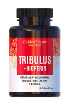 Мужской комплекс Golden Pharm Tribulus + Bioperin, 60 вегетарианских капсул