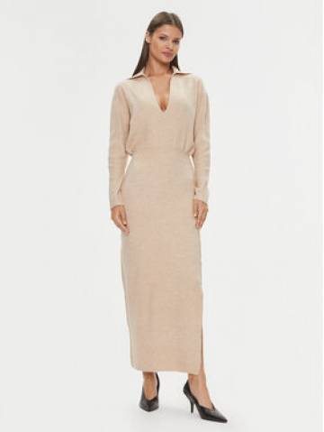 Patrizia Pepe Трикотажна сукня 2A2618/K139-B778 Бежевий Regular Fit Patrizia Pepe Трикотажна сукня 2A2618/K139-B778 Бежевий Regular Fit