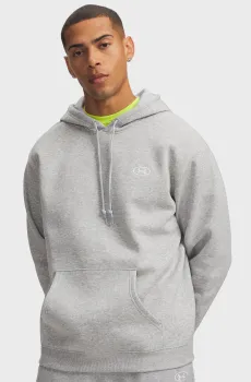 Мужское светло-серое худи UA Rival Flc Hoodie Серый L Under Armour 6013448-011