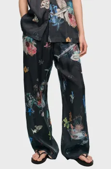 Женские черные брюки с узором Черный L Bimba Y Lola 261BR6001.11241